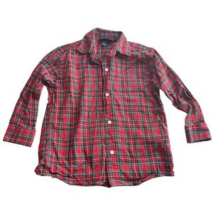 Oscar de la Renta Kids Plaid Button Down Shirt Red Green Yellow‎ Size 2Y
